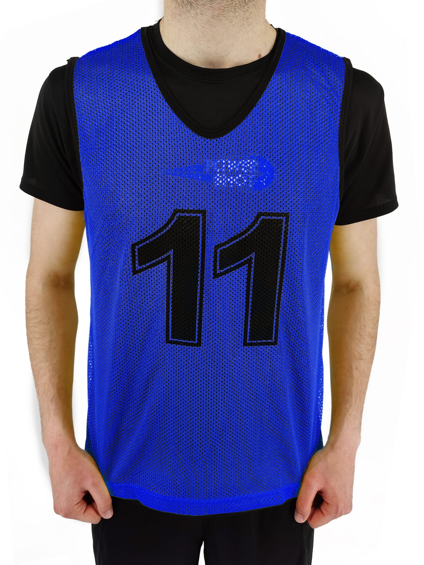 Set of 11 numbered vests – blue (children)
