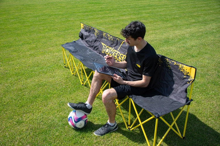 Sammenleggbar 6-seters benk – Gul og svart Sports Invention AS