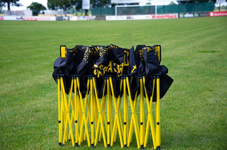 Sammenleggbar 6-seters benk – Gul og svart Sports Invention AS