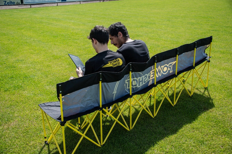 Sammenleggbar 6-seters benk – Gul og svart Sports Invention AS