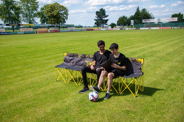 Sammenleggbar 6-seters benk – Gul og svart Sports Invention AS