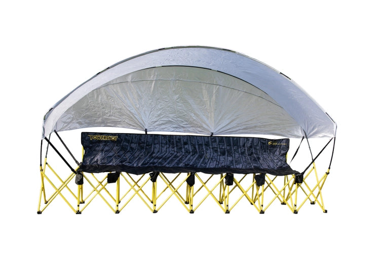 Sammenleggbar benk – 6 seter med regntrekk Sports Invention AS