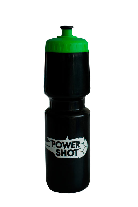 POWERSHOT® Water Bottle black blottle with green cap