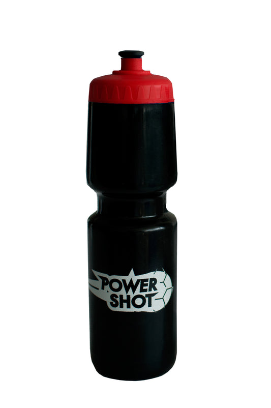 POWERSHOT® Water Bottle black blottle with red cap