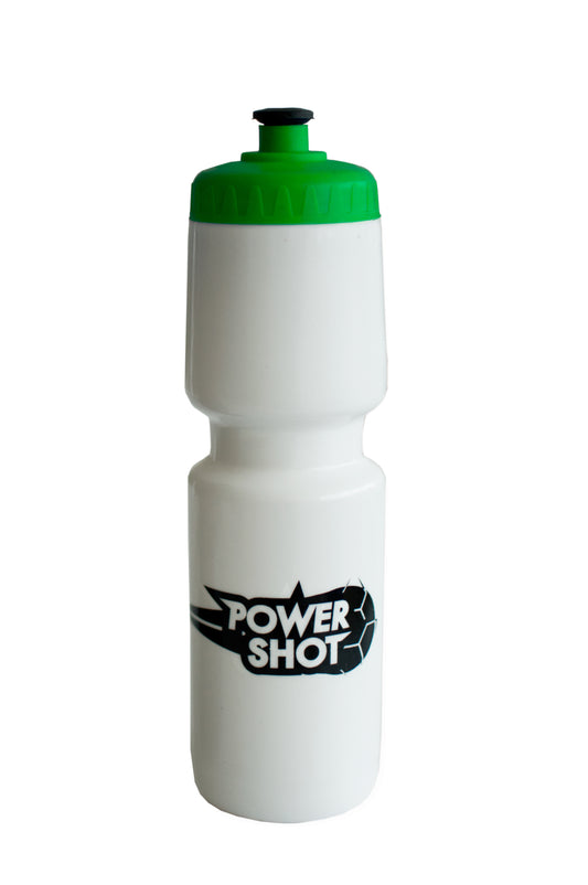 POWERSHOT® Water Bottle white blottle with green cap