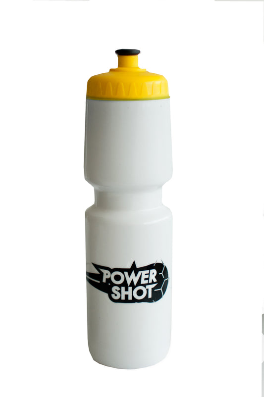 POWERSHOT® Water Bottle white blottle with yellow cap