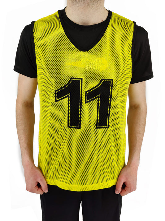 Kit of 11 numeroted bibs from 1 to 11 POWERSHOT® - Yellow Kid